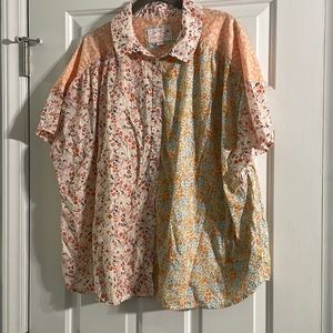 EUC XXL American Eagle Mixed Print Buttondown